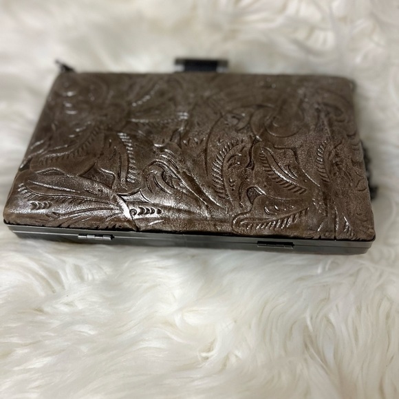 Patricia Nash Metallic Brown Embossed Clutch - Picture 2 of 8
